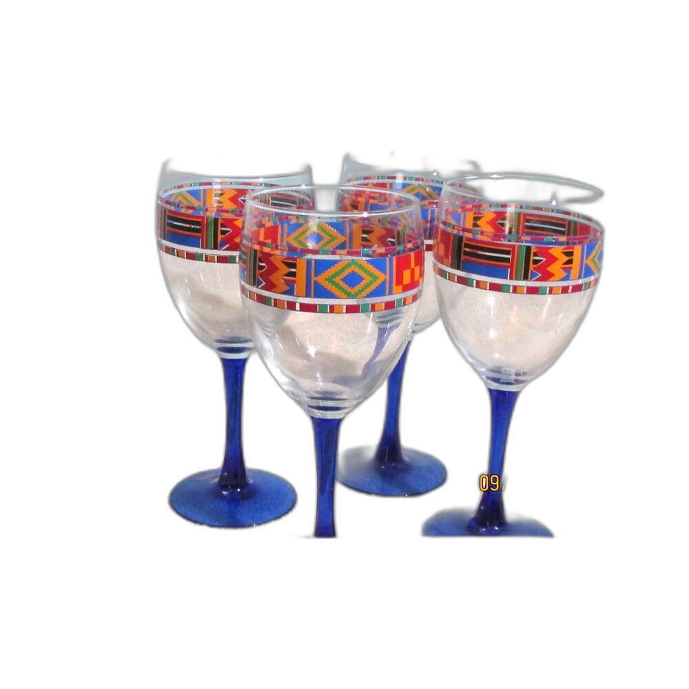 Avon Kente Pattern Goblets